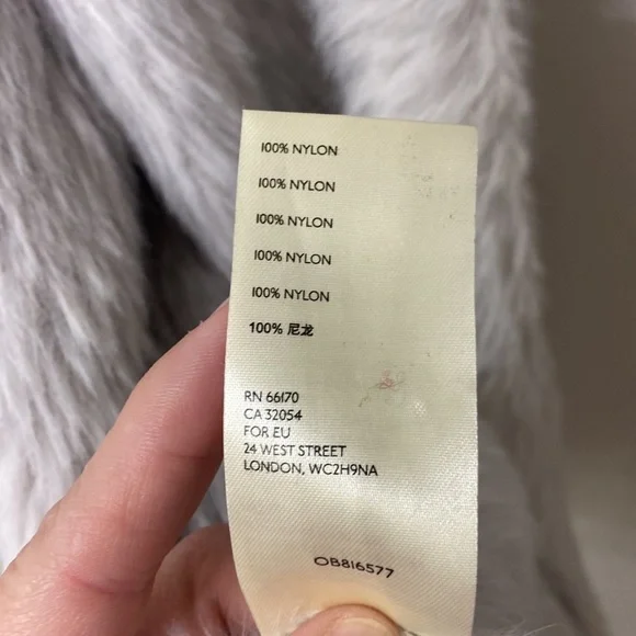 Free People Faux fur long sleeve open cardigan size XS.Grey. - Picture 7 of 9